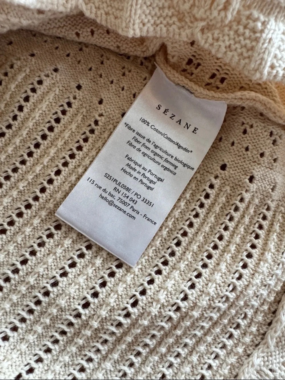 Sézane Pointelle Cotton Sweater - Picture 6 of 11